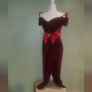 Elegant Wine Velvet Gown